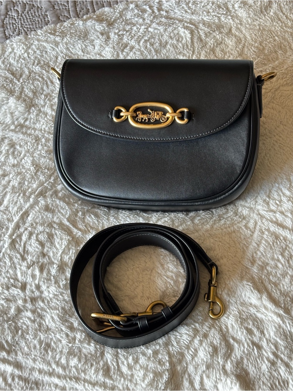 Coach Harley Crossbody Crossbody in Black and Gold